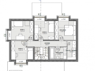 Hiša A1 NADSTROPJE - opcija 4 sobe